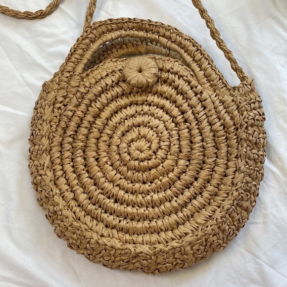 Classic Natural Raffia Straw Convertible Crossbody Bag - Picture 3 of 10